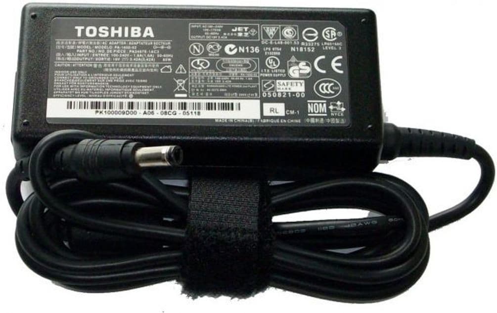 Toshiba 19V 3.42A 65W Laptop Adapter – Replacement Charger (5.5mm × 2.5mm)