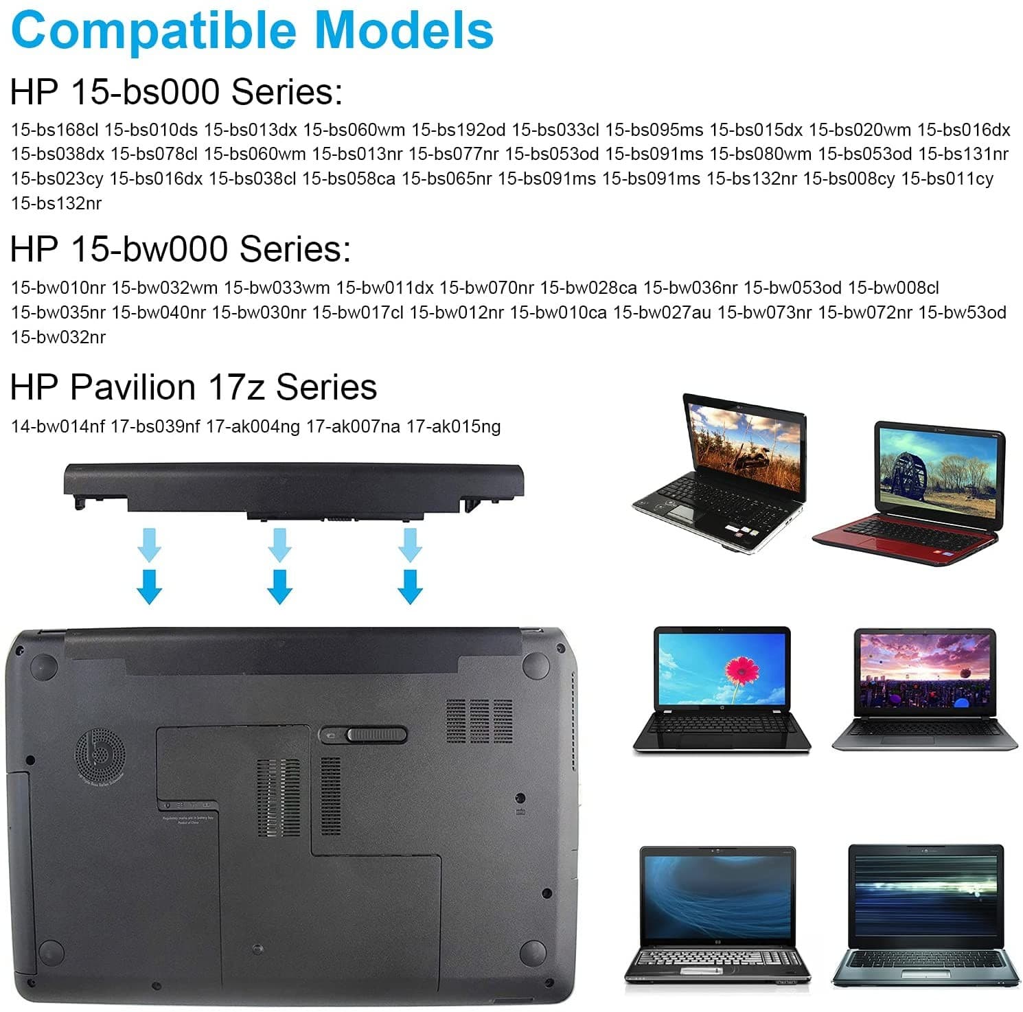 HP JC03 JC04 Replacement Laptop Battery for Notebook 15-BS 15-BW Series